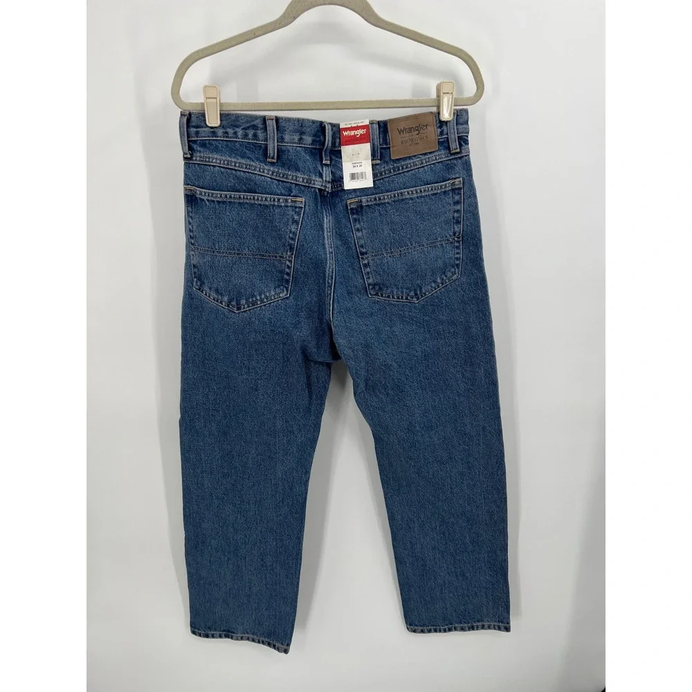 Wrangler Authentics Classic Straight Leg Jeans Blue Denim 10ZM100SW 34x28 NWT